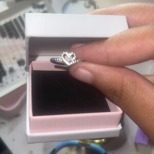 this is the Sparkling Wishbone Heart Ring from pandora perfect for promise ring
